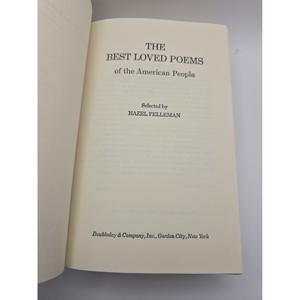 The Best Loved Poems of the American People 1936 Hardcover DoubleDay